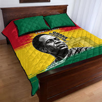 Personalized Ghana Republic Day Quilt Bed Set Kwame Nkrumah Vintage Portrait Art - July 1st Theme