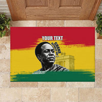 Personalized Ghana Republic Day Rubber Doormat Kwame Nkrumah Vintage Portrait Art - July 1st Theme