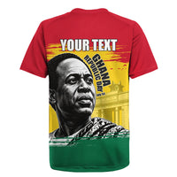 Personalized Ghana Republic Day Rugby Jersey Kwame Nkrumah Vintage Portrait Art - July 1st Theme