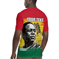 Personalized Ghana Republic Day Rugby Jersey Kwame Nkrumah Vintage Portrait Art - July 1st Theme