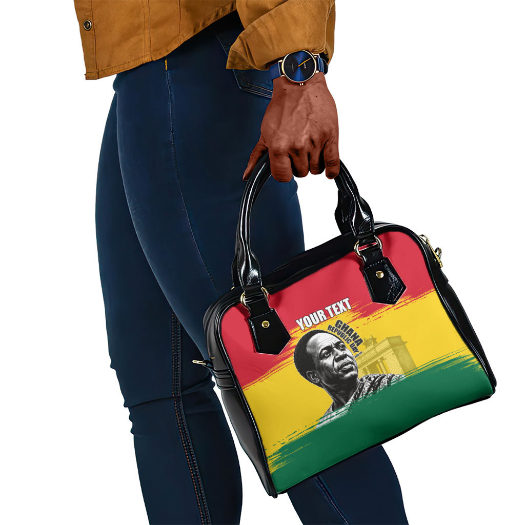 Personalized Ghana Republic Day Shoulder Handbag Kwame Nkrumah Vintage Portrait Art - July 1st Theme