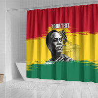 Personalized Ghana Republic Day Shower Curtain Kwame Nkrumah Vintage Portrait Art - July 1st Theme