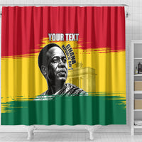 Personalized Ghana Republic Day Shower Curtain Kwame Nkrumah Vintage Portrait Art - July 1st Theme