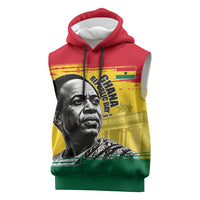 Personalized Ghana Republic Day Sleeveless Hoodie Kwame Nkrumah Vintage Portrait Art - July 1st Theme