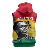 Personalized Ghana Republic Day Sleeveless Hoodie Kwame Nkrumah Vintage Portrait Art - July 1st Theme