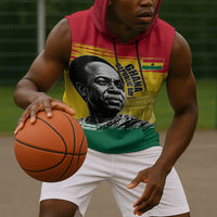 Personalized Ghana Republic Day Sleeveless Hoodie Kwame Nkrumah Vintage Portrait Art - July 1st Theme