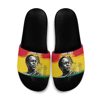 Personalized Ghana Republic Day Slide Sandals Kwame Nkrumah Vintage Portrait Art - July 1st Theme