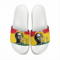 Personalized Ghana Republic Day Slide Sandals Kwame Nkrumah Vintage Portrait Art - July 1st Theme