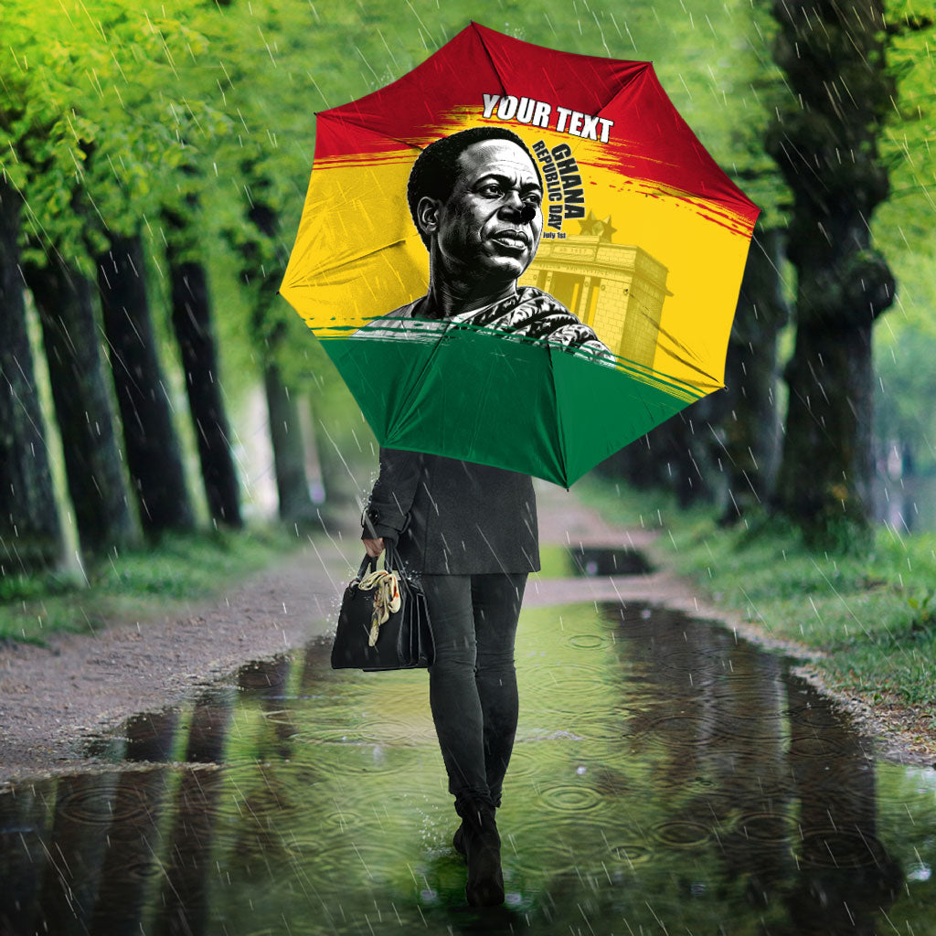 Personalized Ghana Republic Day Umbrella Kwame Nkrumah Vintage Portrait Art - July 1st Theme