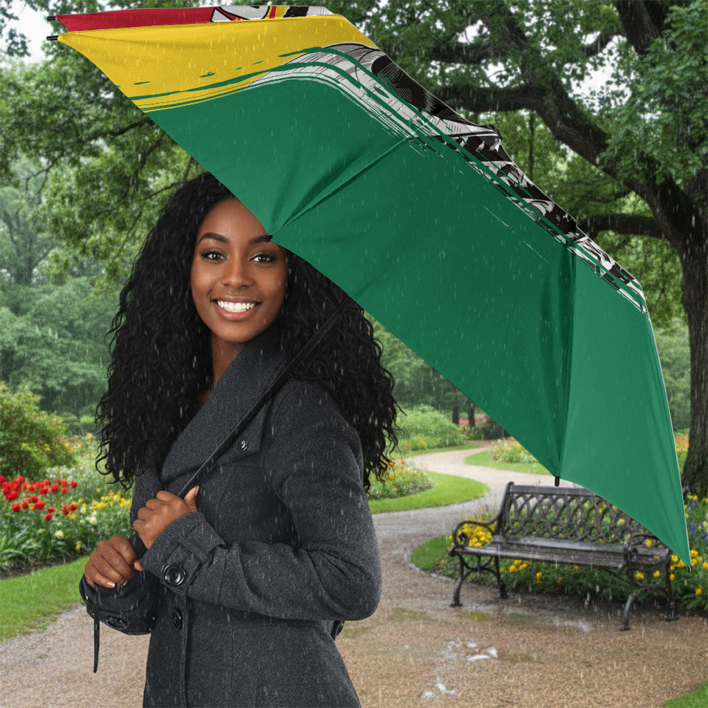 Personalized Ghana Republic Day Umbrella Kwame Nkrumah Vintage Portrait Art - July 1st Theme