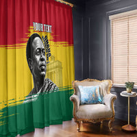 Personalized Ghana Republic Day Window Curtain Kwame Nkrumah Vintage Portrait Art - July 1st Theme