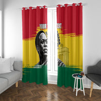 Personalized Ghana Republic Day Window Curtain Kwame Nkrumah Vintage Portrait Art - July 1st Theme