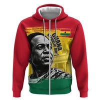 Personalized Ghana Republic Day Zip Hoodie Kwame Nkrumah Vintage Portrait Art - July 1st Theme