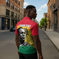 Personalized Ghana Republic Day Zipper Polo Shirt Kwame Nkrumah Vintage Portrait Art - July 1st Theme