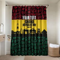 Personalized Ghana Republic Day Bathroom Set Adinkra Pattern Heritage Silhouette African Culture Art