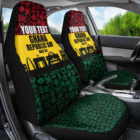 Personalized Ghana Republic Day Car Seat Cover Adinkra Pattern Heritage Silhouette African Culture Art