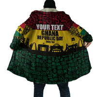 Personalized Ghana Republic Day Cloak Adinkra Pattern Heritage Silhouette African Culture Art
