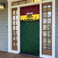 Personalized Ghana Republic Day Door Cover Adinkra Pattern Heritage Silhouette African Culture Art