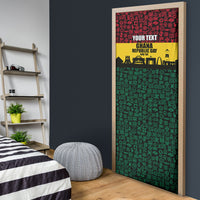 Personalized Ghana Republic Day Door Cover Adinkra Pattern Heritage Silhouette African Culture Art