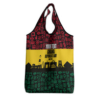 Personalized Ghana Republic Day Grocery Bag Adinkra Pattern Heritage Silhouette African Culture Art