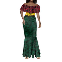 Personalized Ghana Republic Day Mermaid Dress Adinkra Pattern Heritage Silhouette African Culture Art