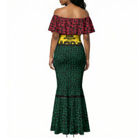 Personalized Ghana Republic Day Mermaid Dress Adinkra Pattern Heritage Silhouette African Culture Art