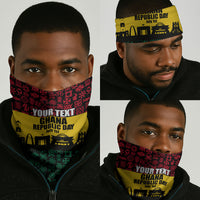 Personalized Ghana Republic Day Neck Gaiter Adinkra Pattern Heritage Silhouette African Culture Art