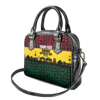 Personalized Ghana Republic Day Shoulder Handbag Adinkra Pattern Heritage Silhouette African Culture Art