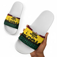 Personalized Ghana Republic Day Slide Sandals Adinkra Pattern Heritage Silhouette African Culture Art