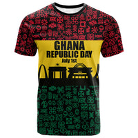Personalized Ghana Republic Day T shirt Adinkra Pattern Heritage Silhouette African Culture Art