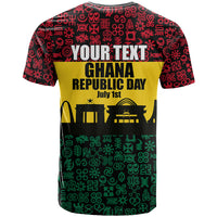 Personalized Ghana Republic Day T shirt Adinkra Pattern Heritage Silhouette African Culture Art