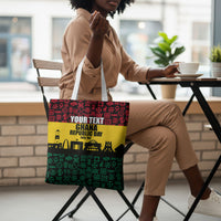 Personalized Ghana Republic Day Tote Bag Adinkra Pattern Heritage Silhouette African Culture Art