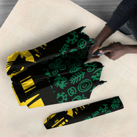 Personalized Ghana Republic Day Umbrella Adinkra Pattern Heritage Silhouette African Culture Art