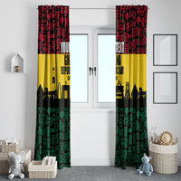 Personalized Ghana Republic Day Window Curtain Adinkra Pattern Heritage Silhouette African Culture Art