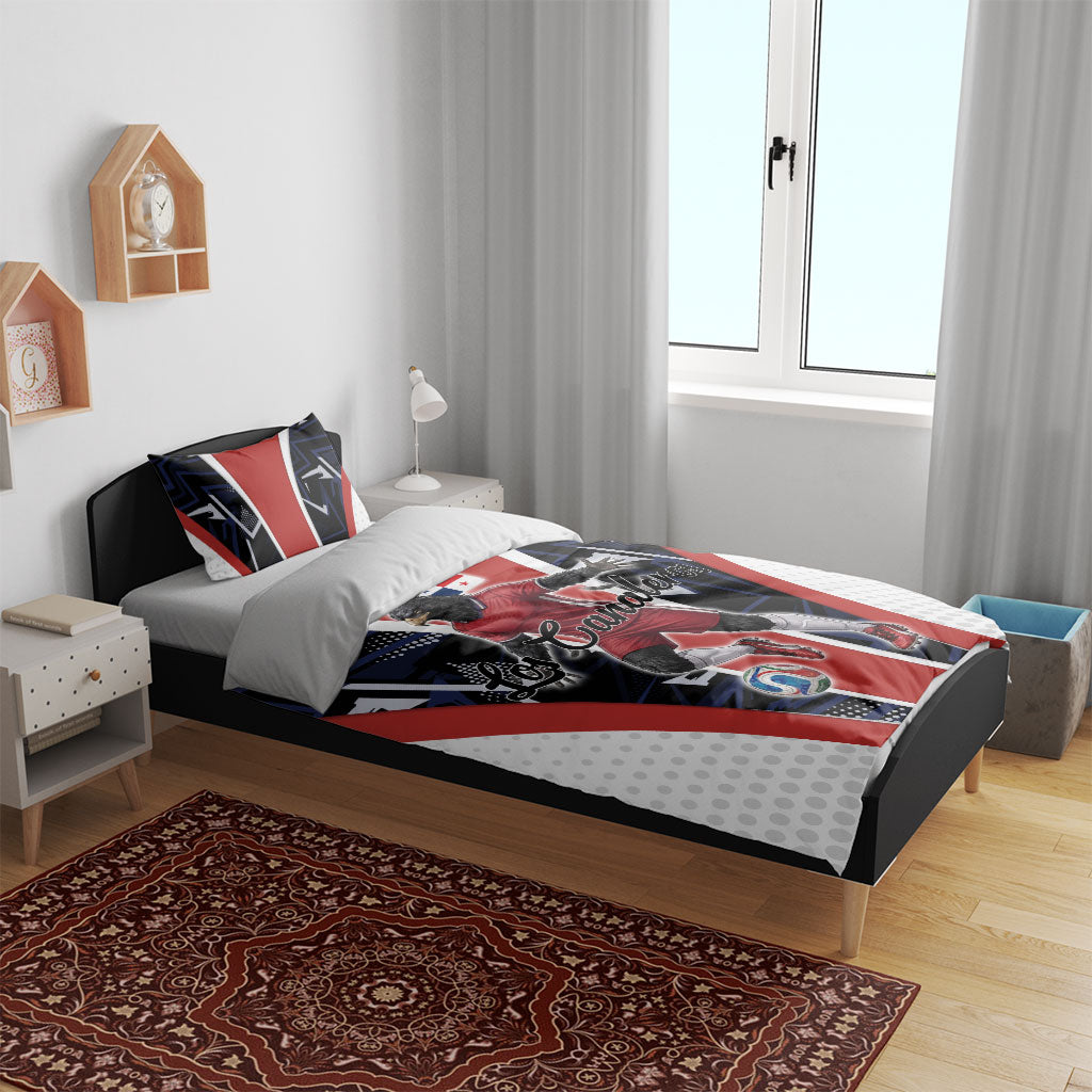 Panama Soccer Harpy Eagle Bedding Set Los Canaleros Football Mascot Fan