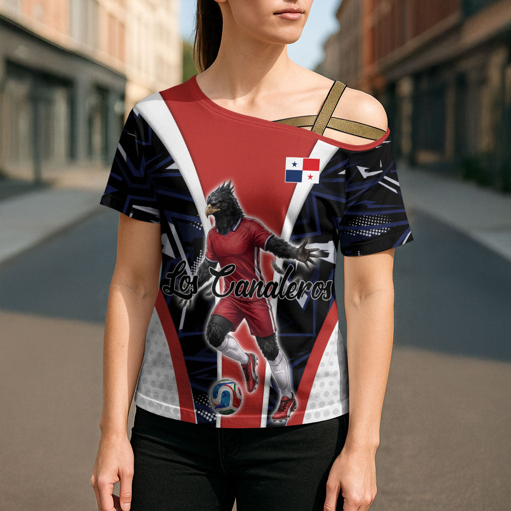 Personalized Panama Soccer Harpy Eagle Cross Shoulder Shirt Los Canaleros Football Mascot Fan