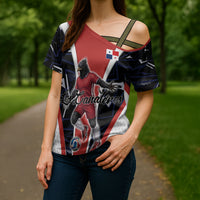 Personalized Panama Soccer Harpy Eagle Cross Shoulder Shirt Los Canaleros Football Mascot Fan