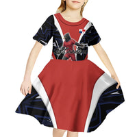 Personalized Panama Soccer Harpy Eagle Kid Short Sleeve Dress Los Canaleros Football Mascot Fan