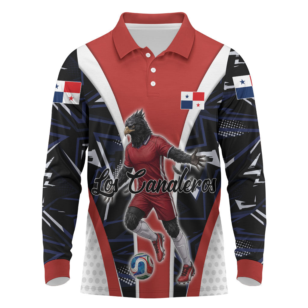 Personalized Panama Soccer Harpy Eagle Long Sleeve Polo Shirt Los Canaleros Football Mascot Fan
