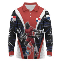 Personalized Panama Soccer Harpy Eagle Long Sleeve Polo Shirt Los Canaleros Football Mascot Fan