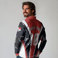 Personalized Panama Soccer Harpy Eagle Long Sleeve Polo Shirt Los Canaleros Football Mascot Fan