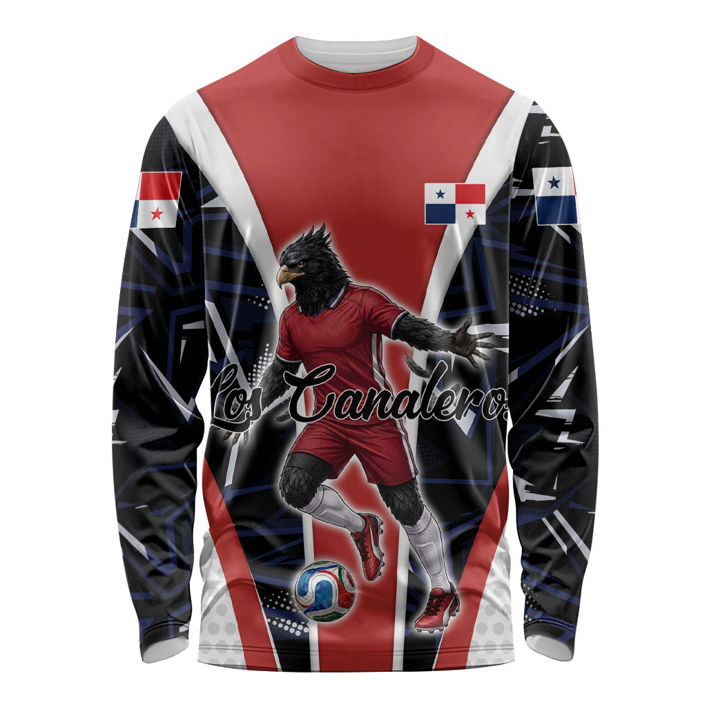 Personalized Panama Soccer Harpy Eagle Long Sleeve Shirt Los Canaleros Football Mascot Fan