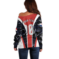 Personalized Panama Soccer Harpy Eagle Off Shoulder Sweater Los Canaleros Football Mascot Fan