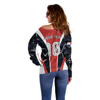 Personalized Panama Soccer Harpy Eagle Off Shoulder Sweater Los Canaleros Football Mascot Fan