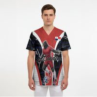 Personalized Panama Soccer Harpy Eagle Scrub Top Los Canaleros Football Mascot Fan