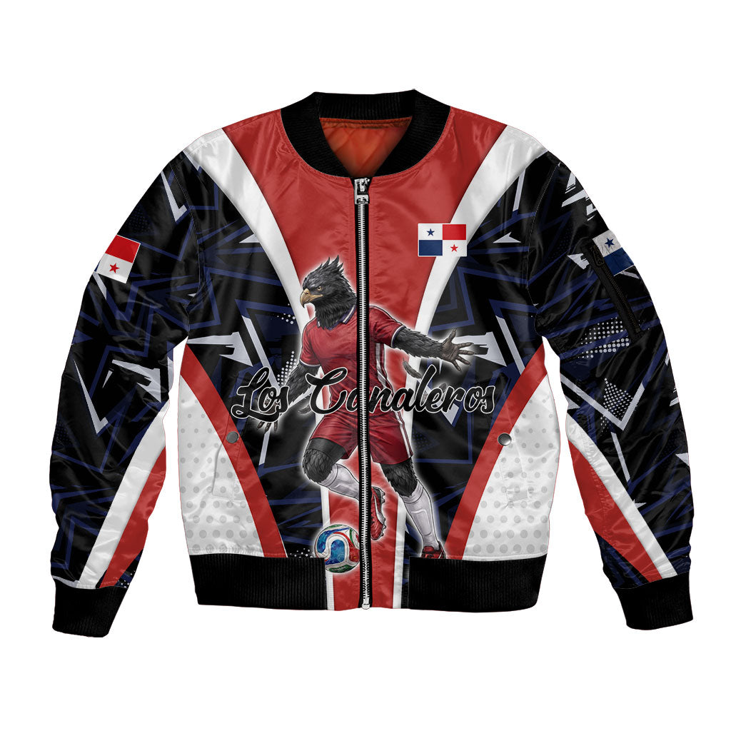 Personalized Panama Soccer Harpy Eagle Sleeve Zip Bomber Jacket Los Canaleros Football Mascot Fan