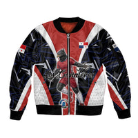 Personalized Panama Soccer Harpy Eagle Sleeve Zip Bomber Jacket Los Canaleros Football Mascot Fan