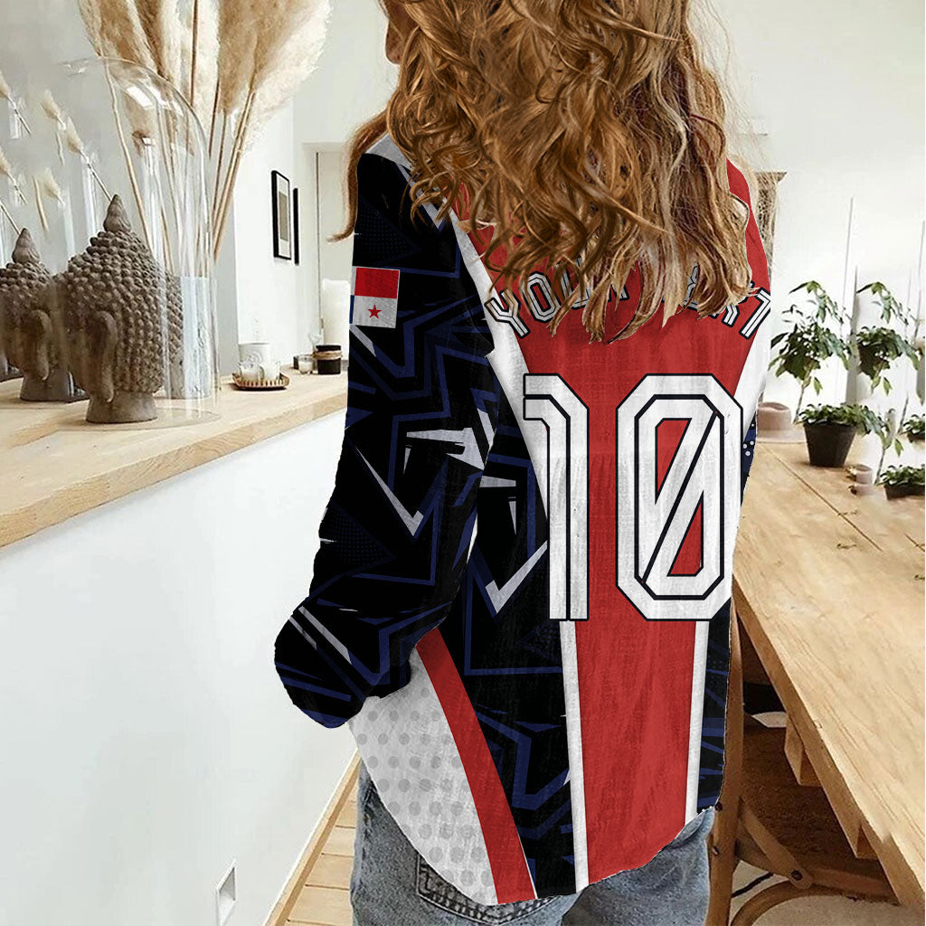 Personalized Panama Soccer Harpy Eagle Women Casual Shirt Los Canaleros Football Mascot Fan