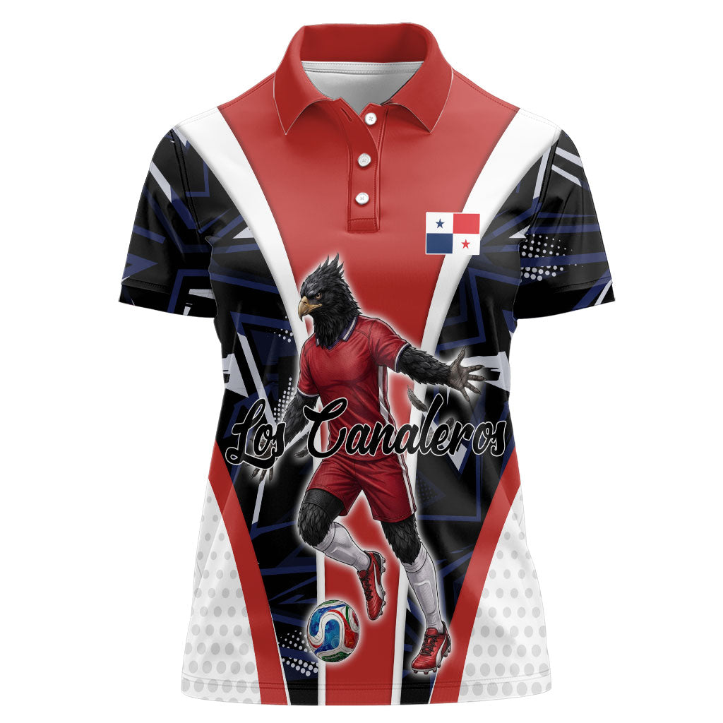 Personalized Panama Soccer Harpy Eagle Women Polo Shirt Los Canaleros Football Mascot Fan