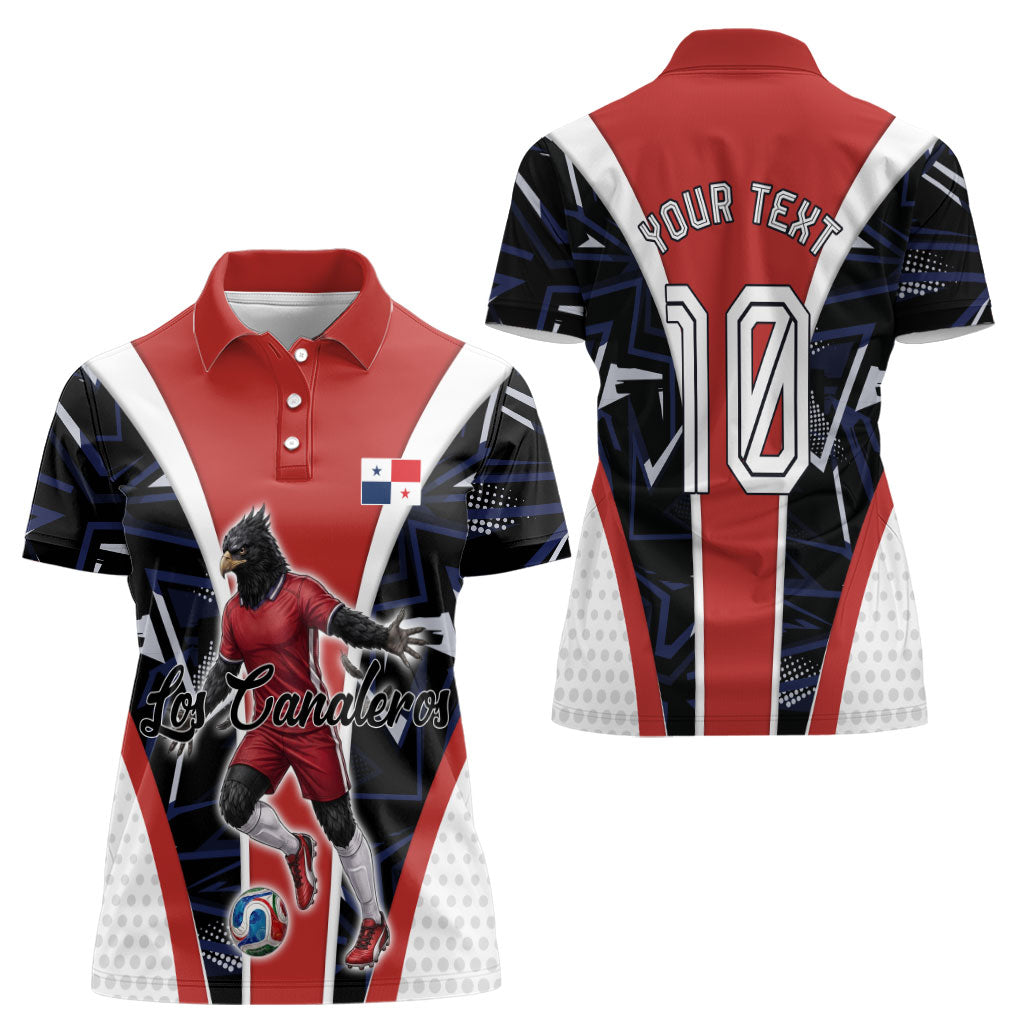 Personalized Panama Soccer Harpy Eagle Women Polo Shirt Los Canaleros Football Mascot Fan